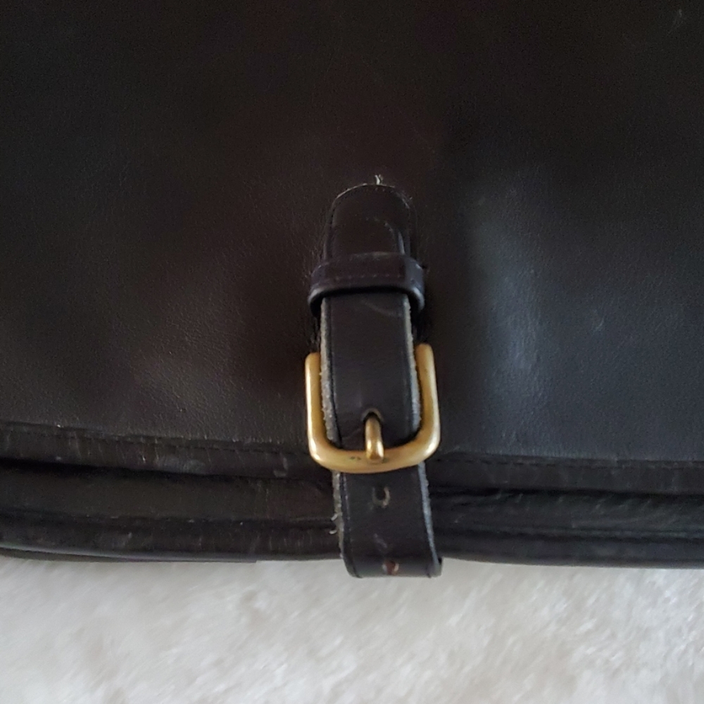 Vintage black leather Coach crossbody bags purse Y2K - Picture 5 of 8